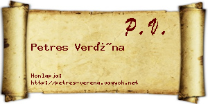 Petres Veréna névjegykártya